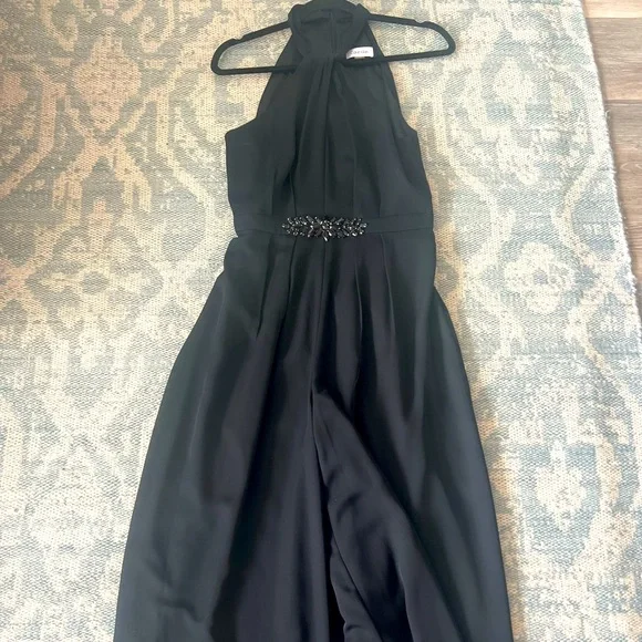 Calvin Klein | Dresses | Calvin Klein Black Pleated Halter Gownpants |  Poshmark